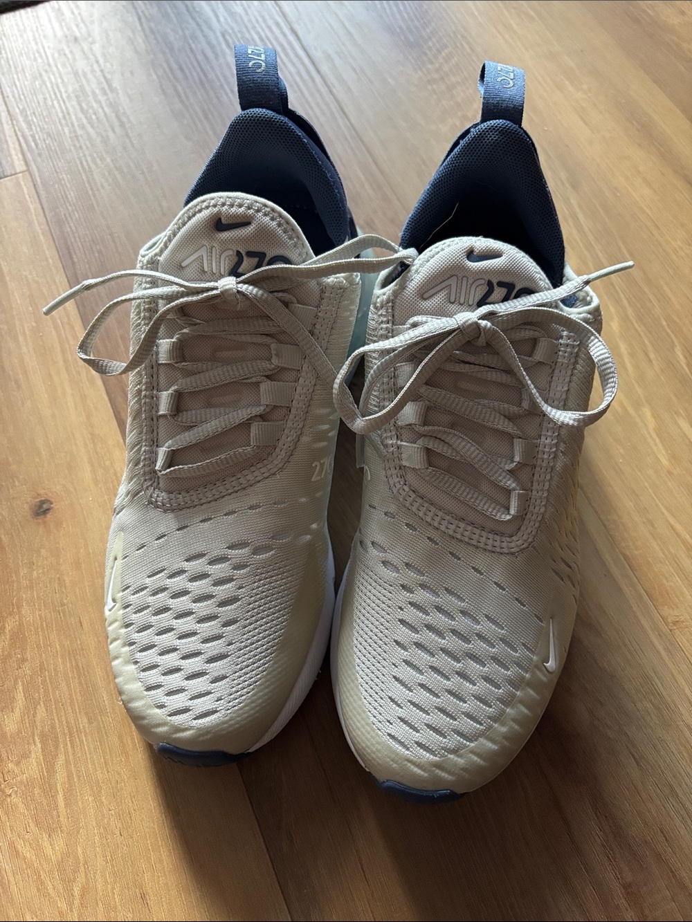 Nike beige and navy Air 270 sneakers